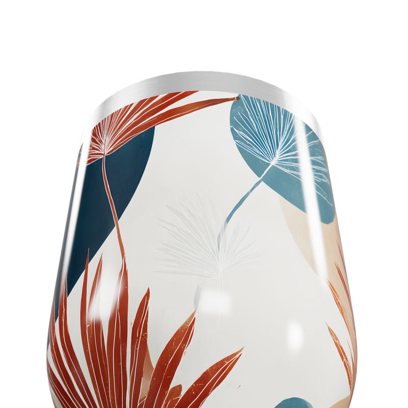 Copo Térmico Slim - Folhas Estampadas Coloridas