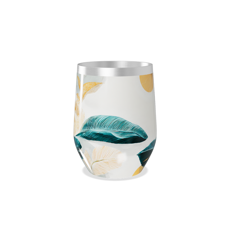 Copo Térmico Slim - Folhas Tropicais Inox