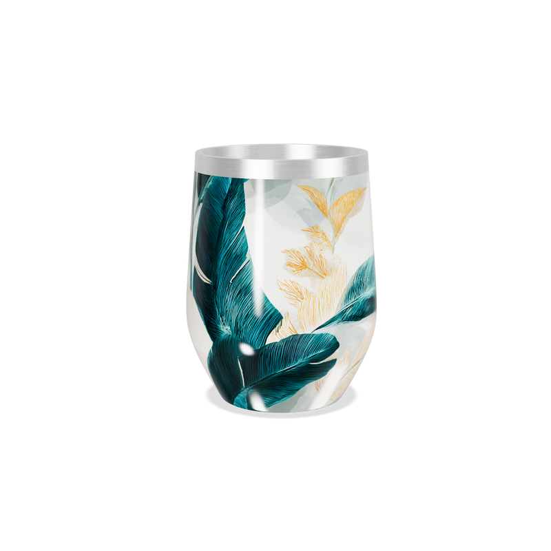 Copo Térmico Slim - Folhas Tropicais Inox