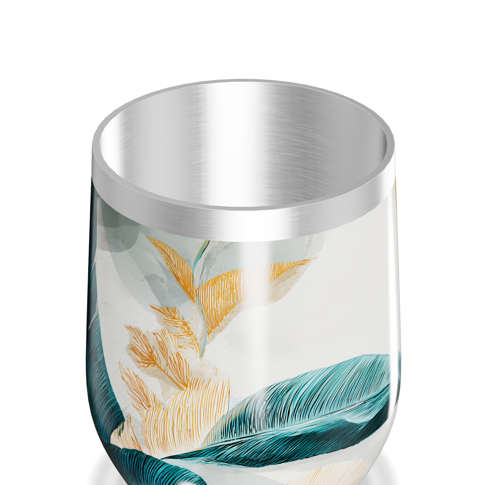 Copo Térmico Slim - Folhas Tropicais Inox