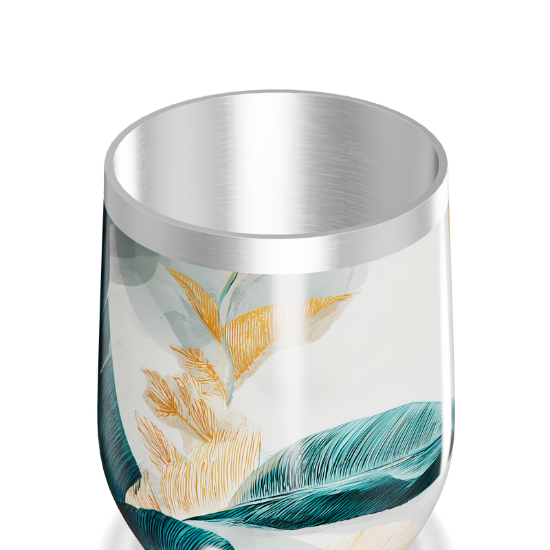 Copo Térmico Slim - Folhas Tropicais Inox