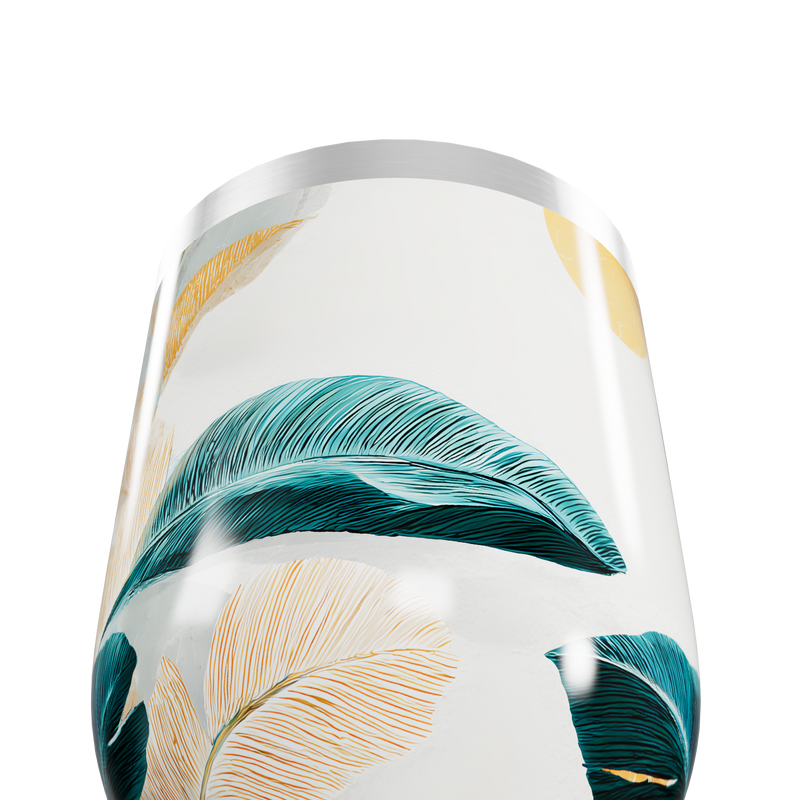 Copo Térmico Slim - Folhas Tropicais Inox