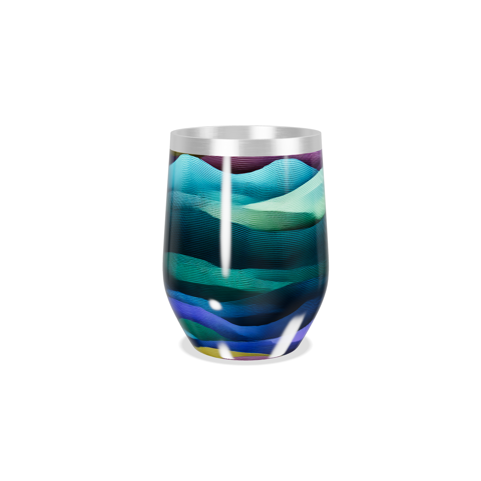 Copo Térmico Slim - Ondas Coloridas Inox