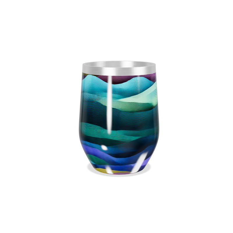 Copo Térmico Slim - Ondas Coloridas Inox