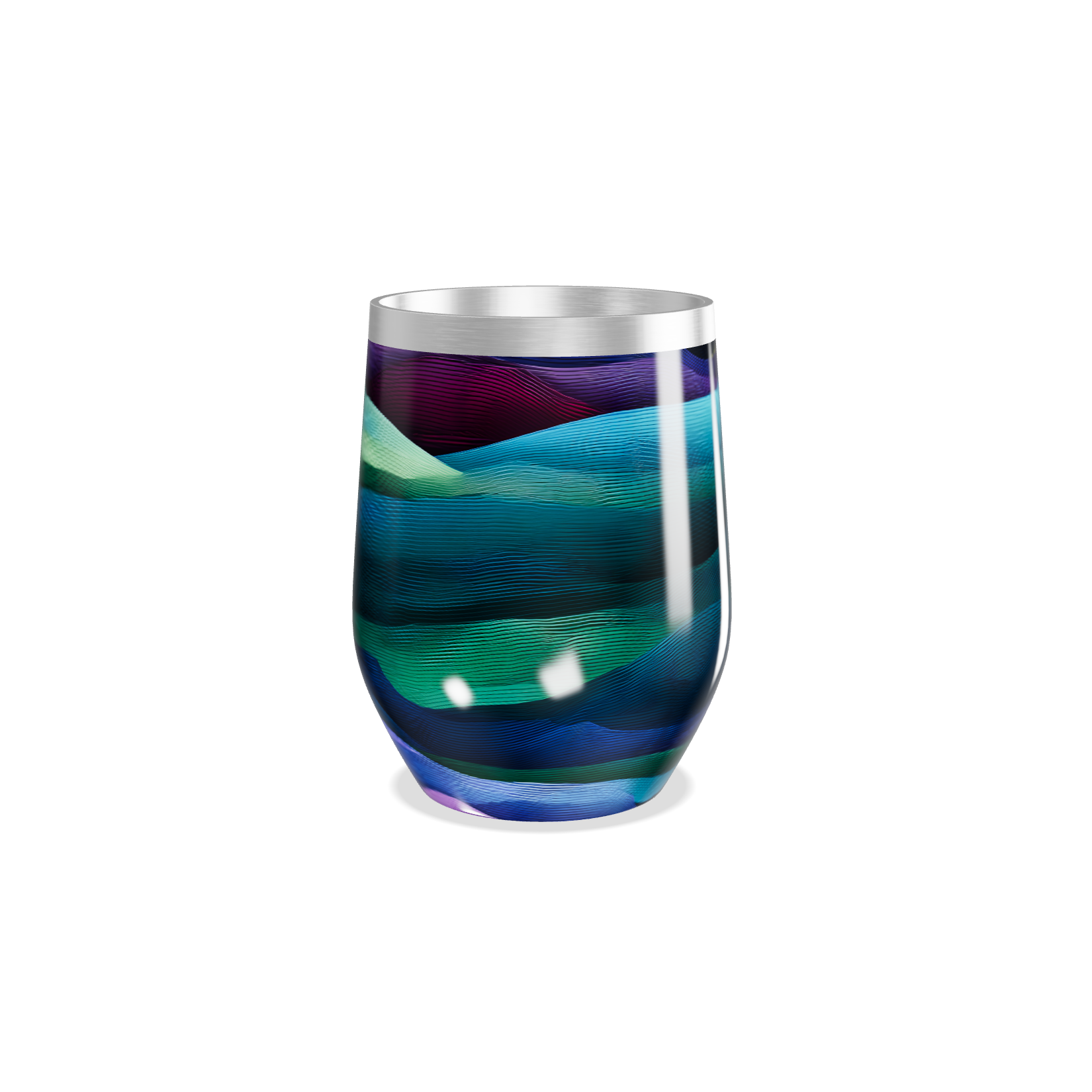 Copo Térmico Slim - Ondas Coloridas Inox