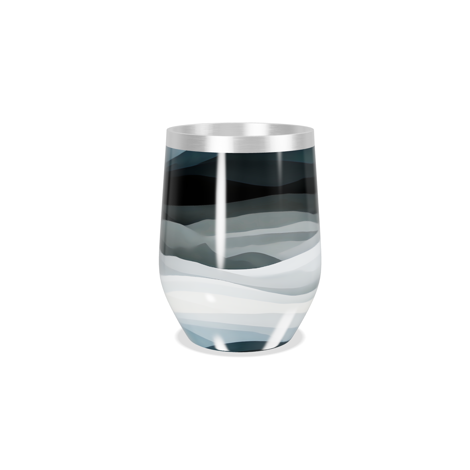 Copo Térmico Slim - Preto e Branco Marmorizado