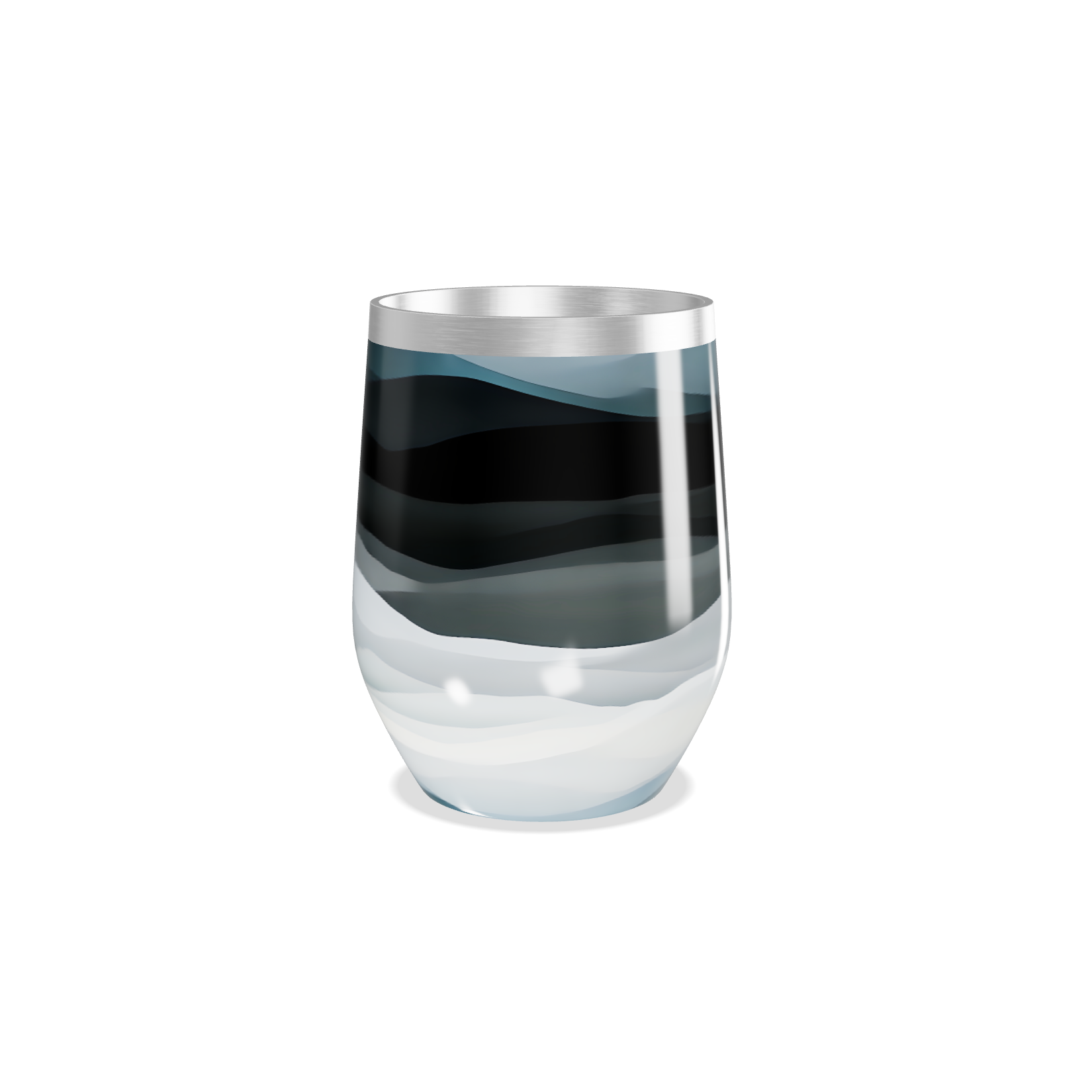 Copo Térmico Slim - Preto e Branco Marmorizado