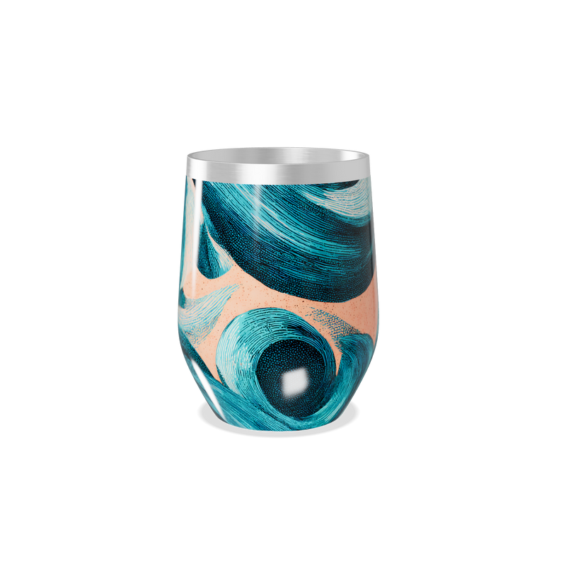 Copo Térmico Slim - Estampa Azul Abstrata