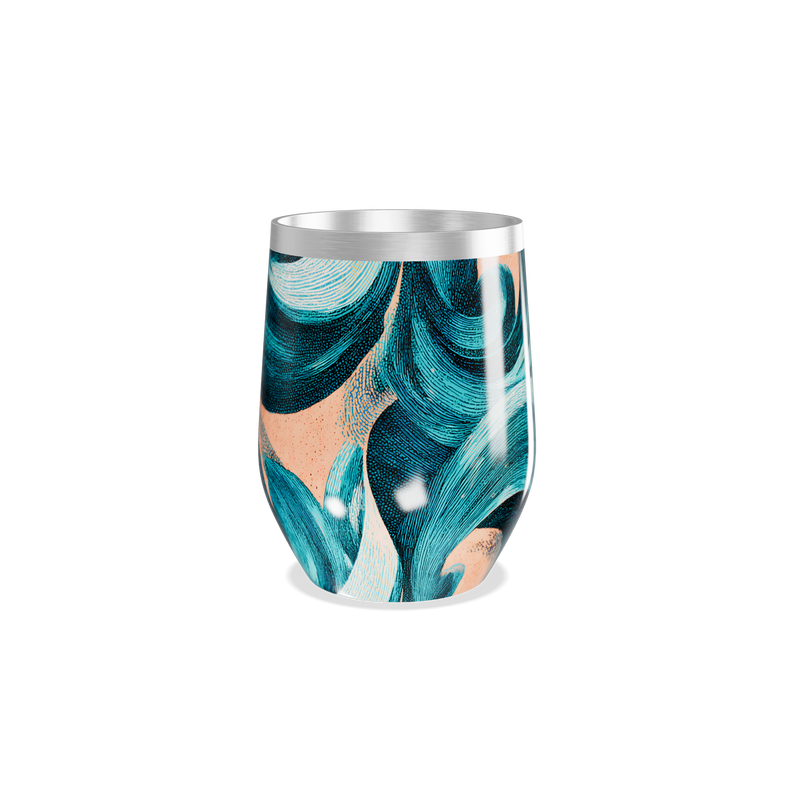 Copo Térmico Slim - Estampa Azul Abstrata