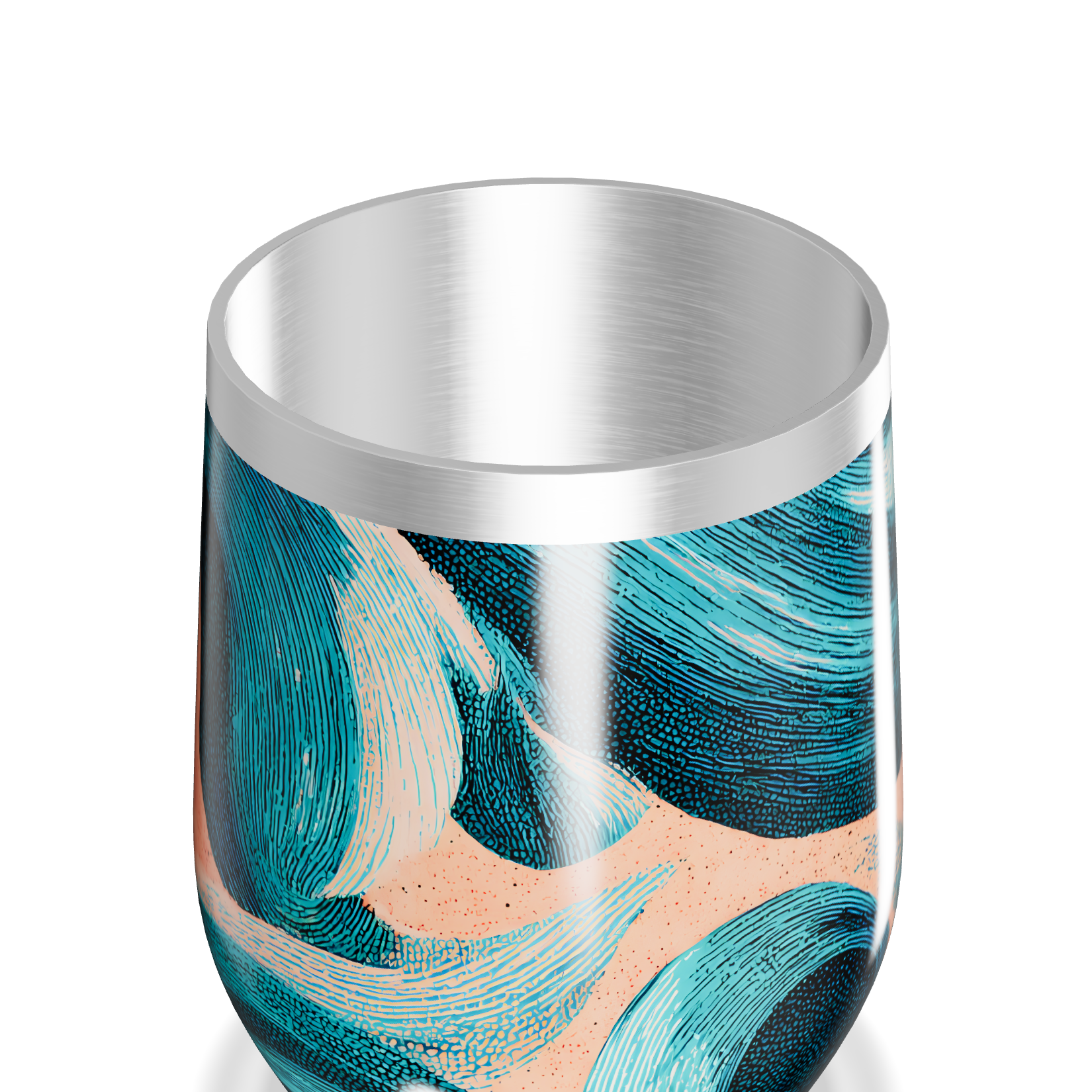 Copo Térmico Slim - Estampa Azul Abstrata