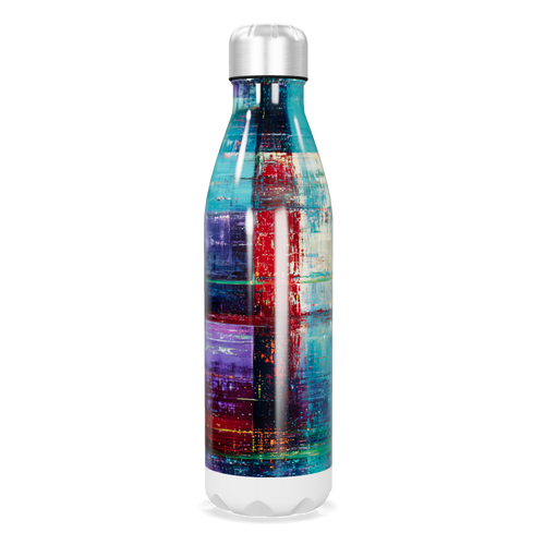 Garrafa Inox - Estampa Abstrata Colorida