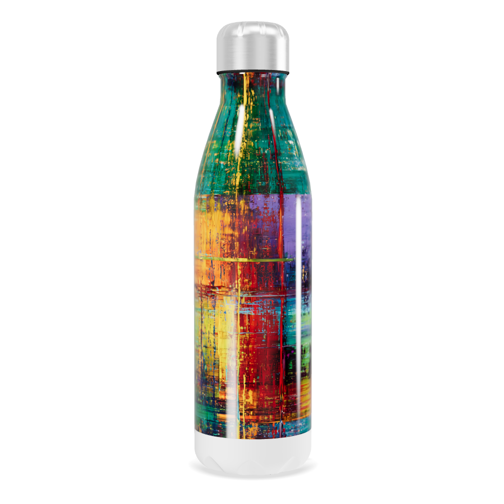 Garrafa Inox - Estampa Abstrata Colorida