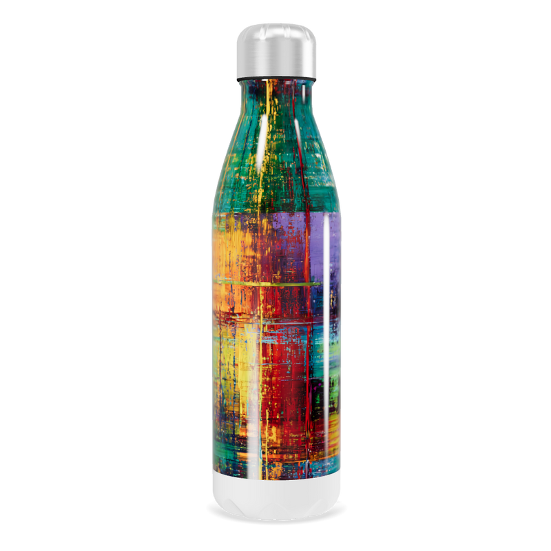 Garrafa Inox - Estampa Abstrata Colorida