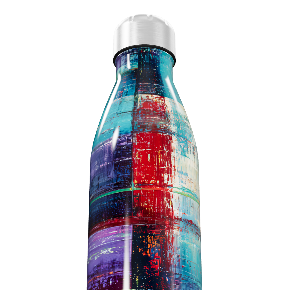 Garrafa Inox - Estampa Abstrata Colorida