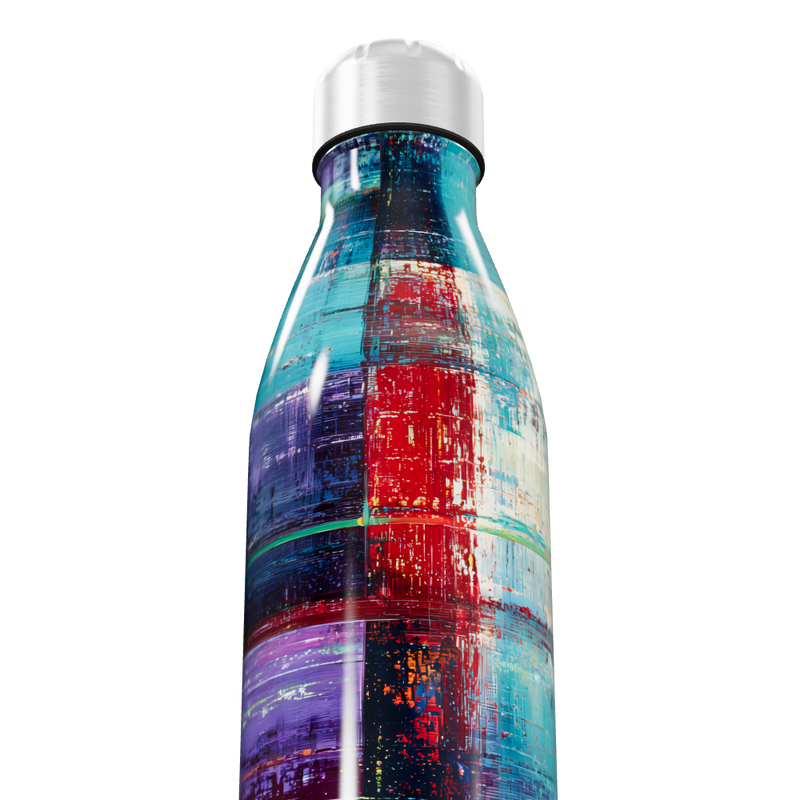 Garrafa Inox - Estampa Abstrata Colorida
