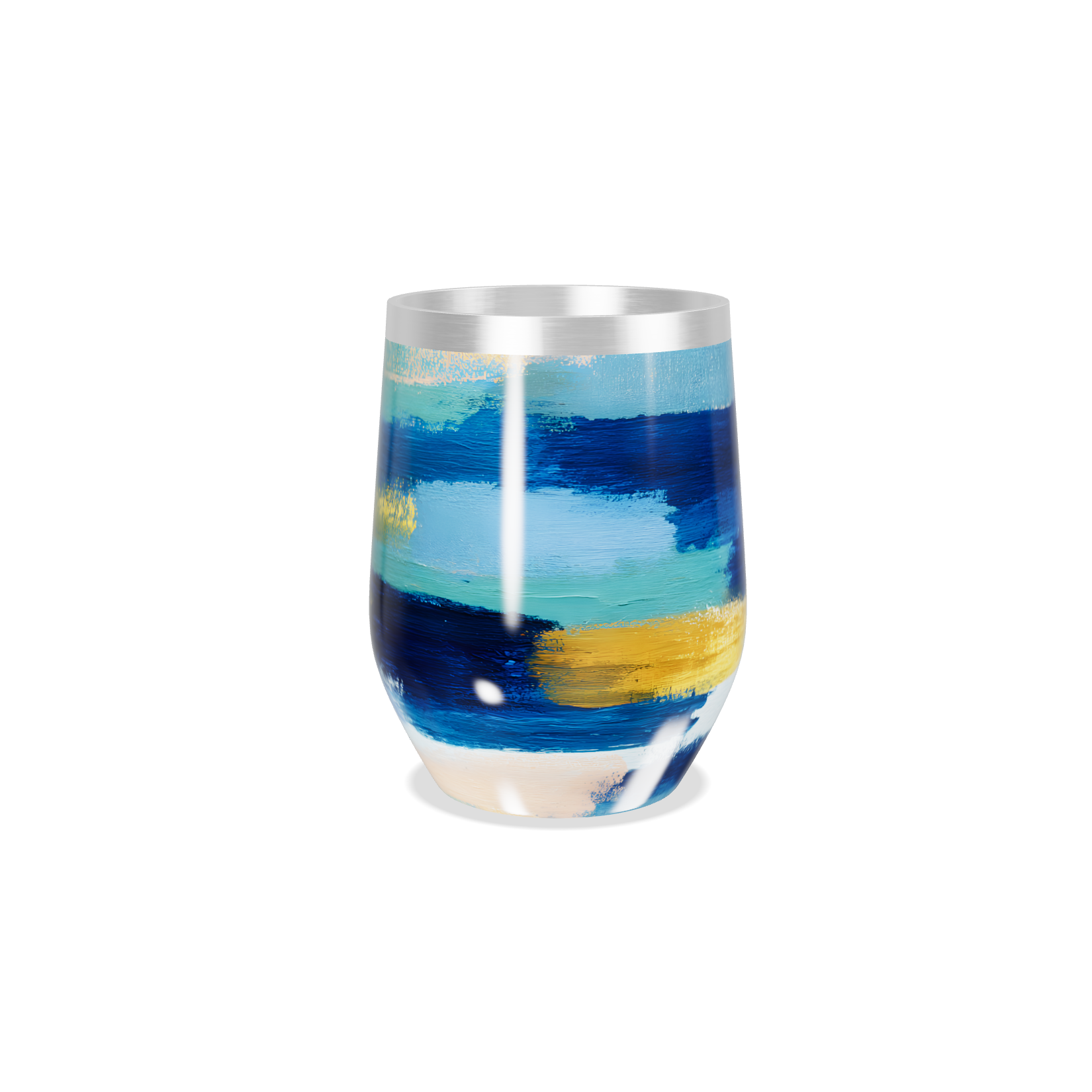 Copo Térmico Slim - Colorido Pinceladas Aço