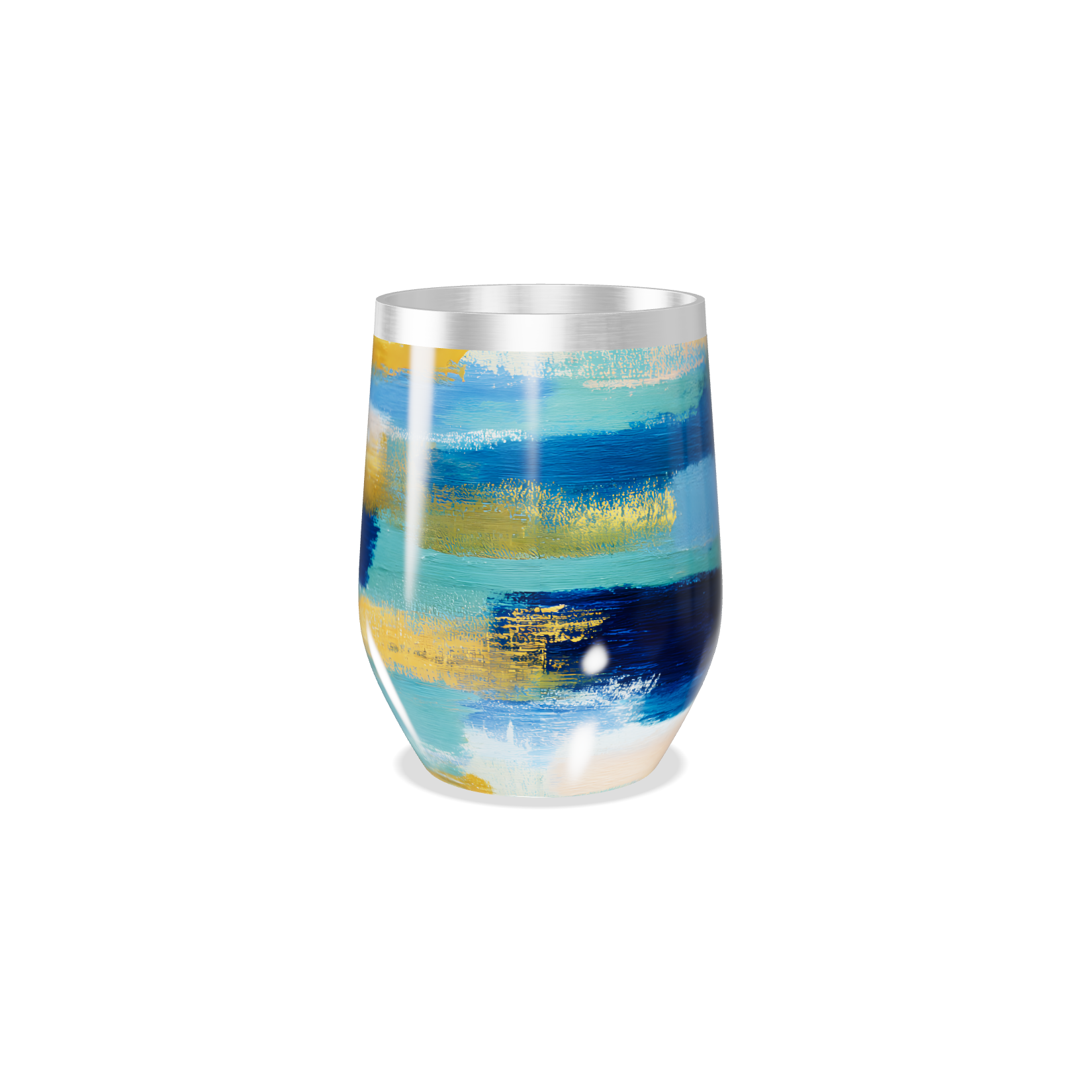 Copo Térmico Slim - Colorido Pinceladas Aço