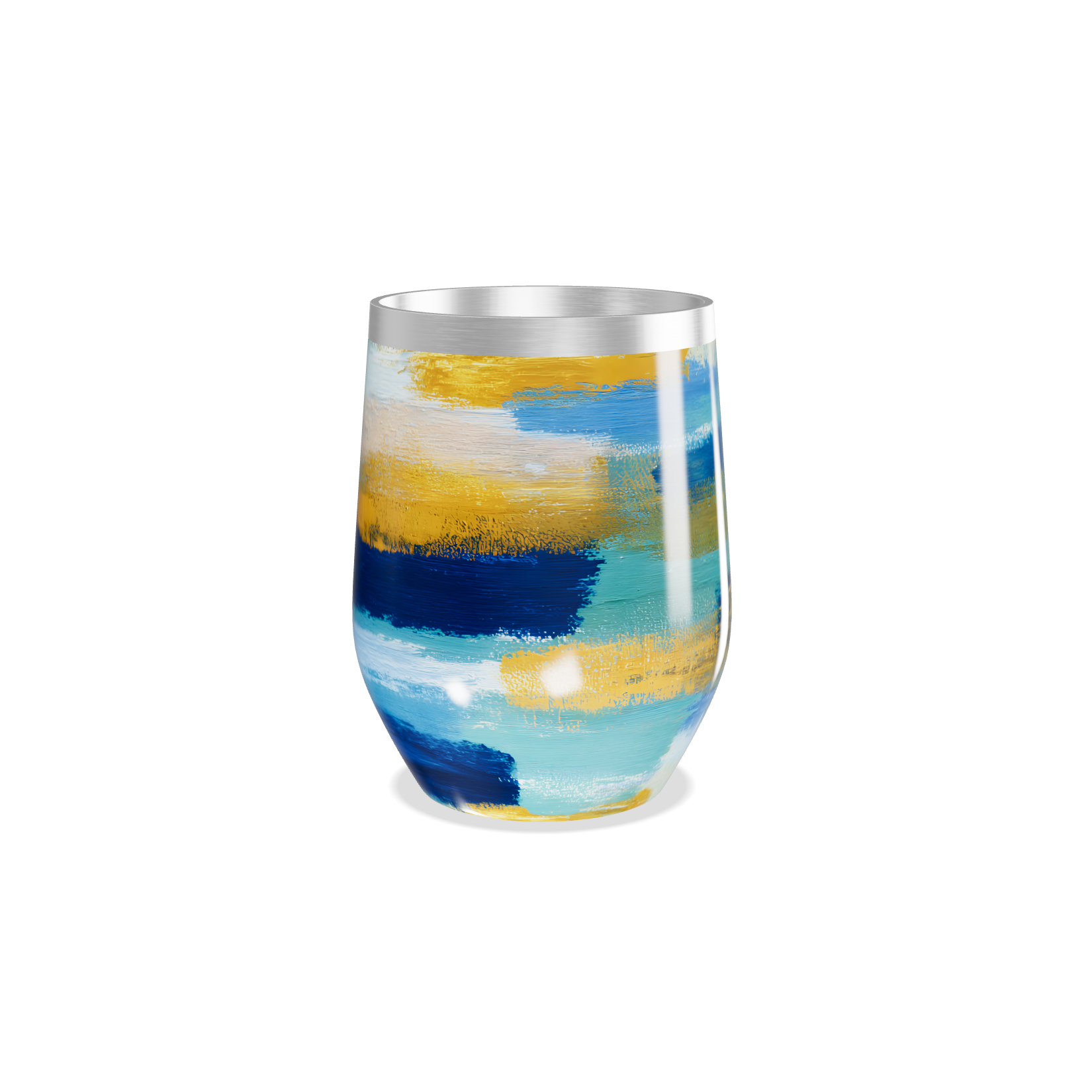 Copo Térmico Slim - Colorido Pinceladas Aço