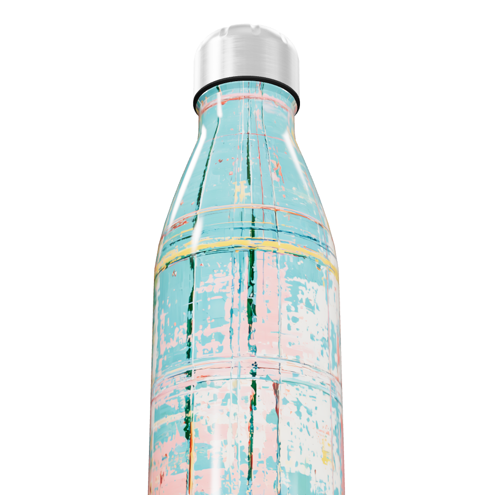 Garrafa Inox - Azul Estampa Abstrata