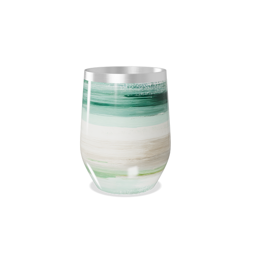 Copo Térmico Slim - Listras Verdes e Brancas