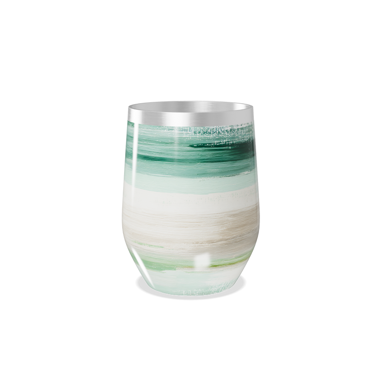 Copo Térmico Slim - Listras Verdes e Brancas