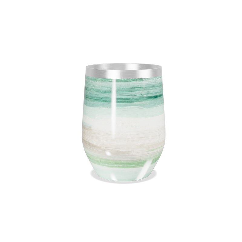 Copo Térmico Slim - Listras Verdes e Brancas