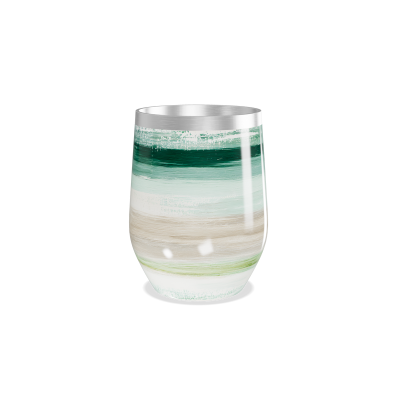 Copo Térmico Slim - Listras Verdes e Brancas