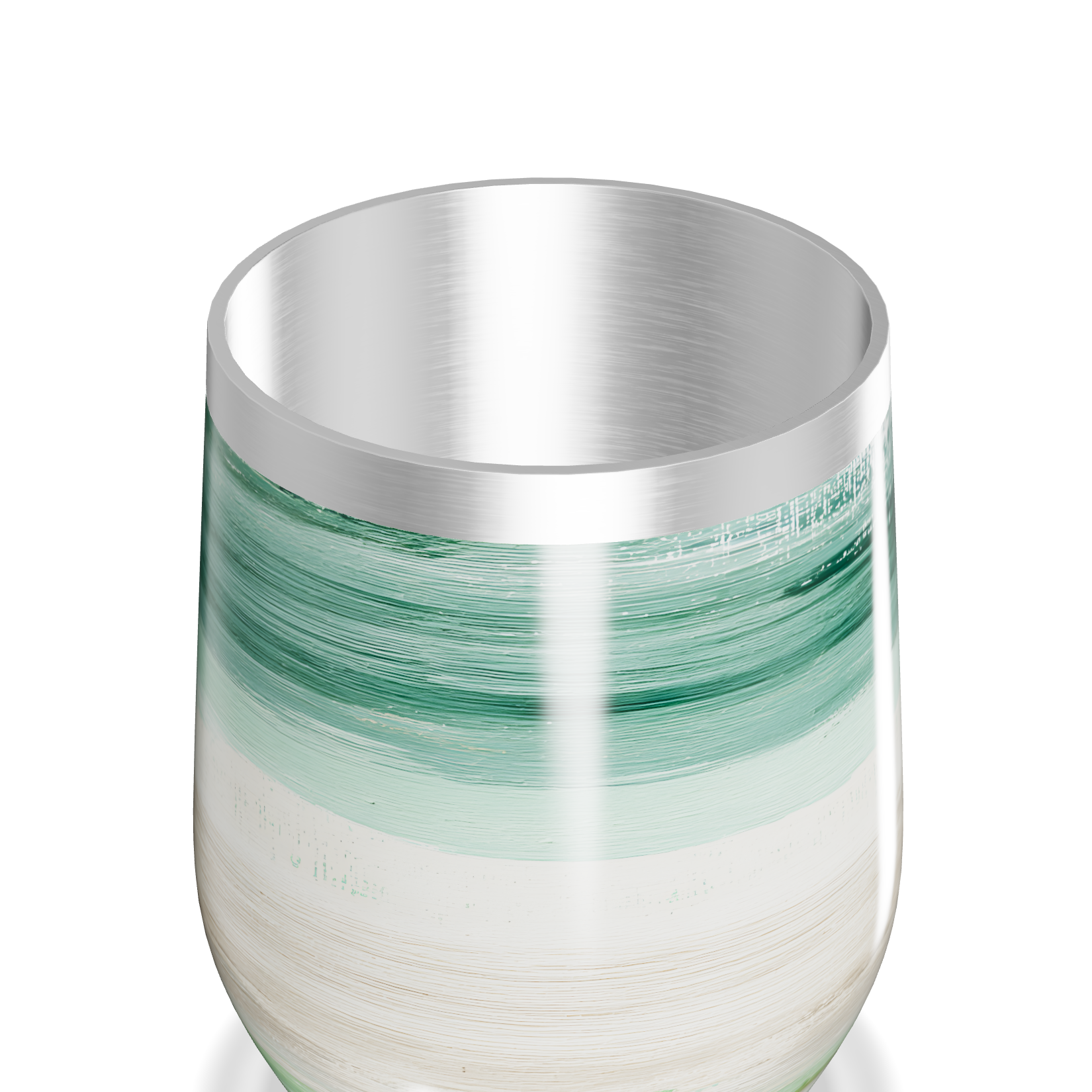 Copo Térmico Slim - Listras Verdes e Brancas