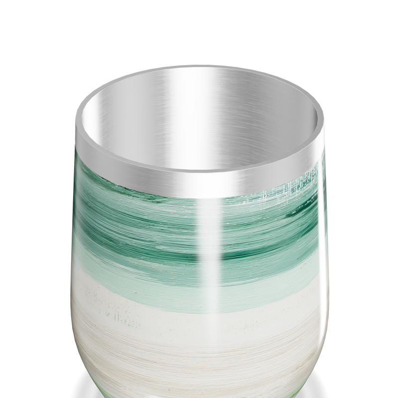 Copo Térmico Slim - Listras Verdes e Brancas