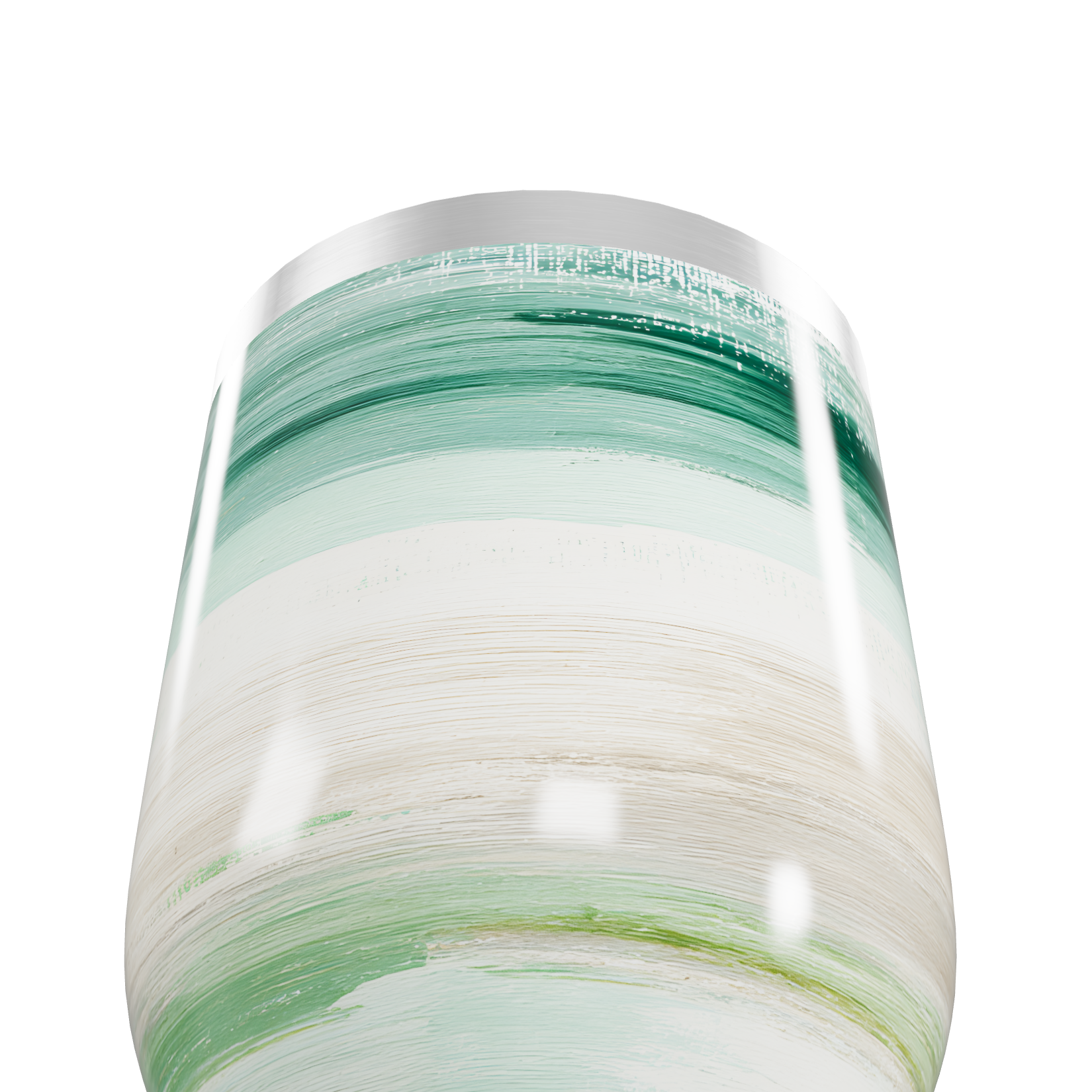 Copo Térmico Slim - Listras Verdes e Brancas