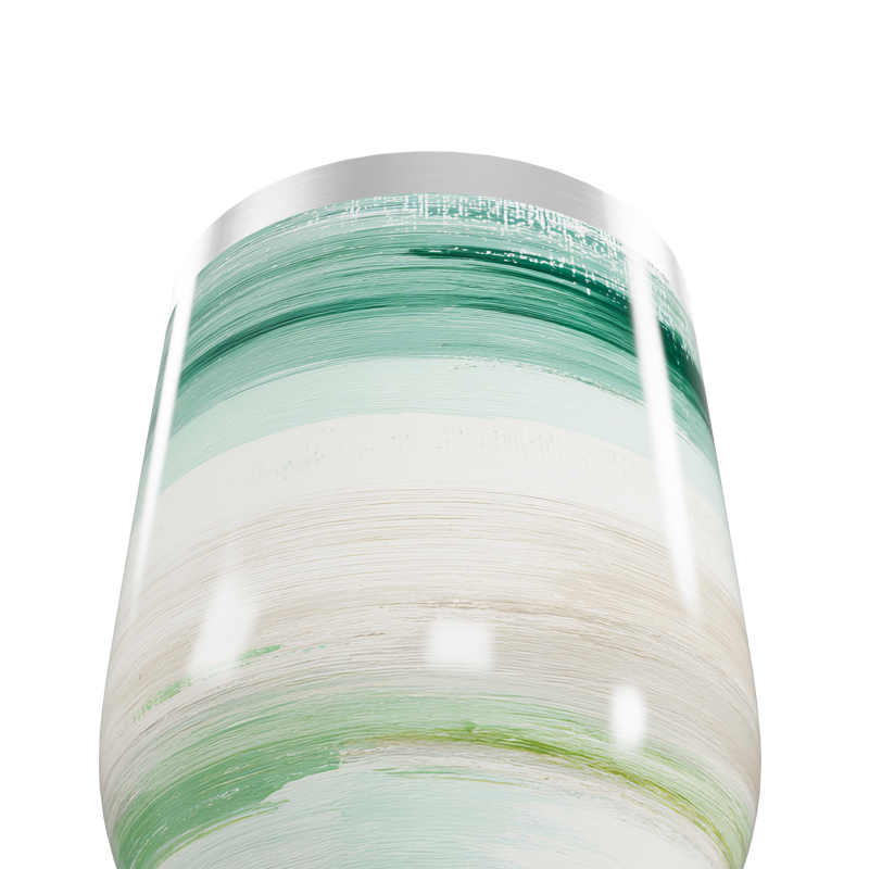 Copo Térmico Slim - Listras Verdes e Brancas