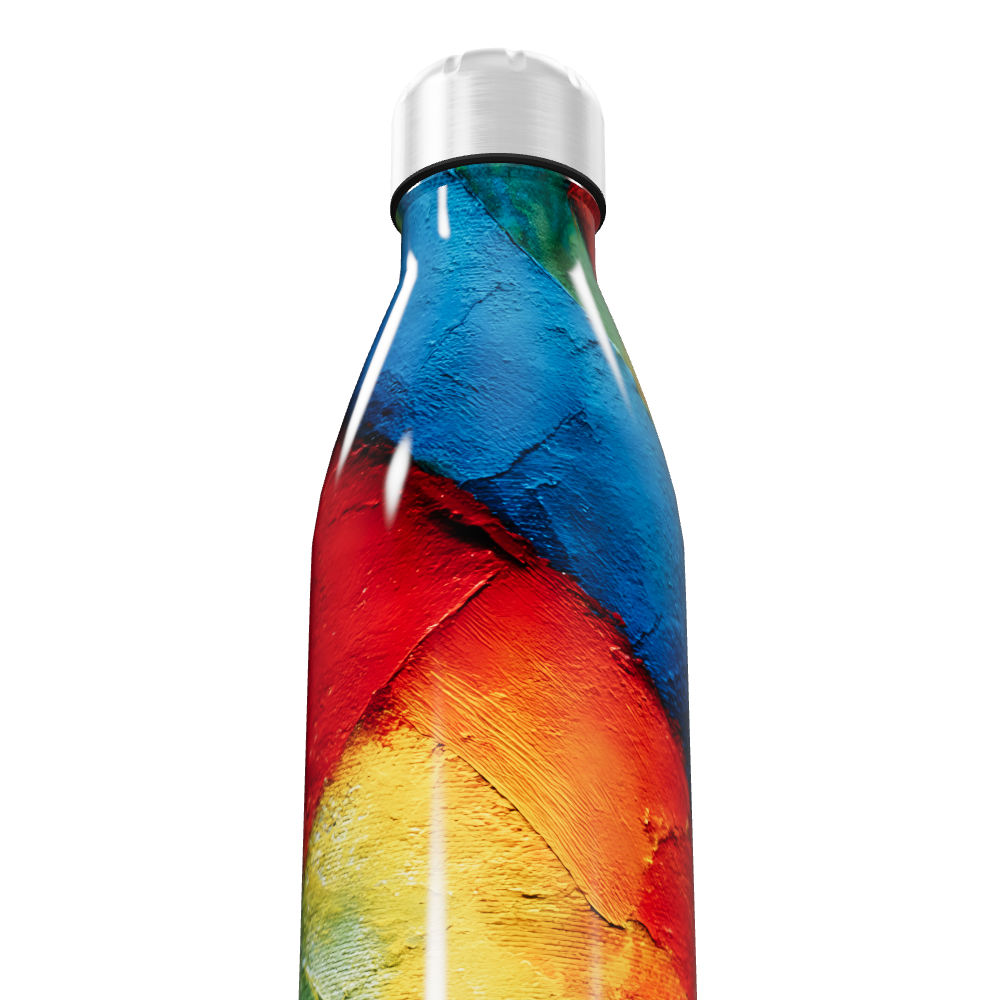 Garrafa Inox - Colorida com Estampa Abstrata