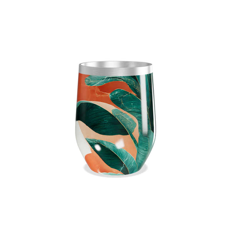 Copo Térmico Slim - Folhas Abstratas Coloridas