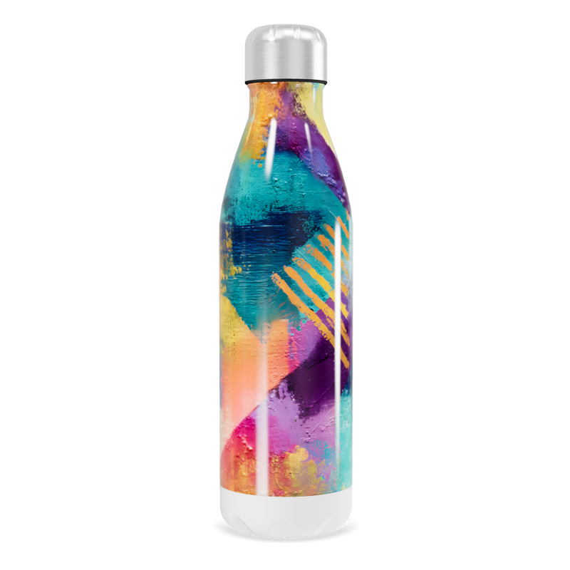 Garrafa Inox - Estampa Colorida Abstrata