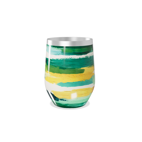 Copo Térmico Slim - Listras Verde Amarelo