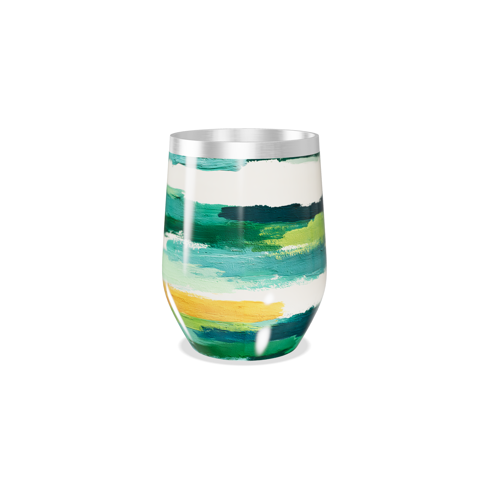 Copo Térmico Slim - Listras Verde Amarelo