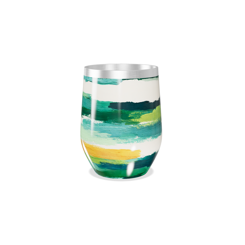 Copo Térmico Slim - Listras Verde Amarelo