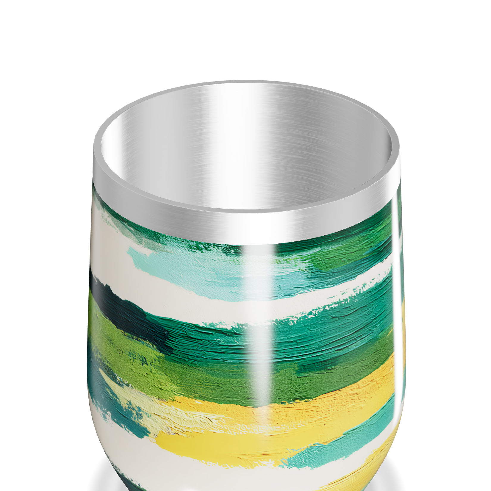 Copo Térmico Slim - Listras Verde Amarelo