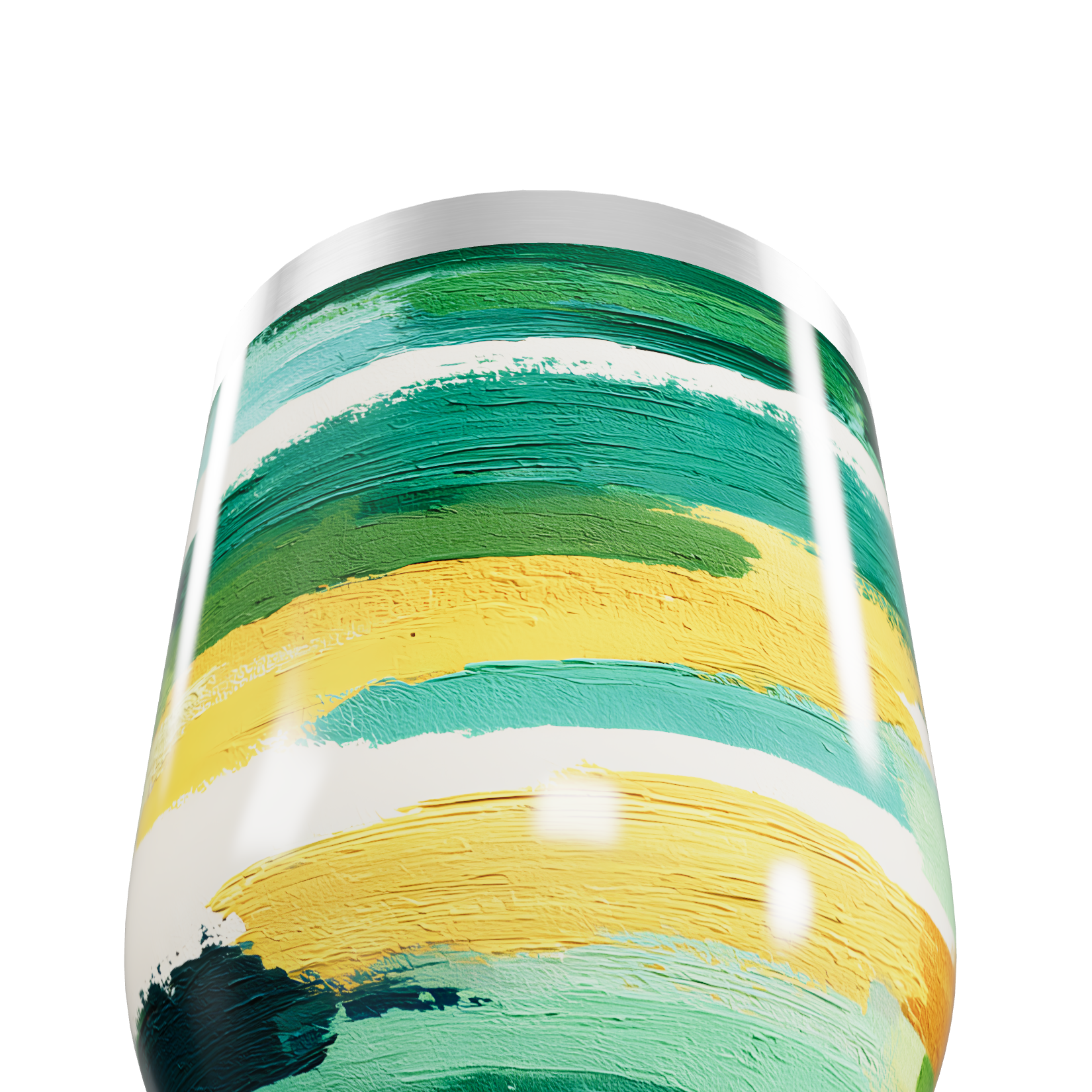 Copo Térmico Slim - Listras Verde Amarelo