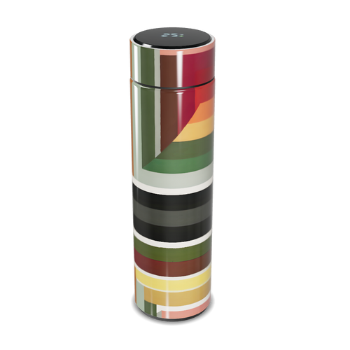 Garrafa Térmica Touch - Listras Coloridas Inox