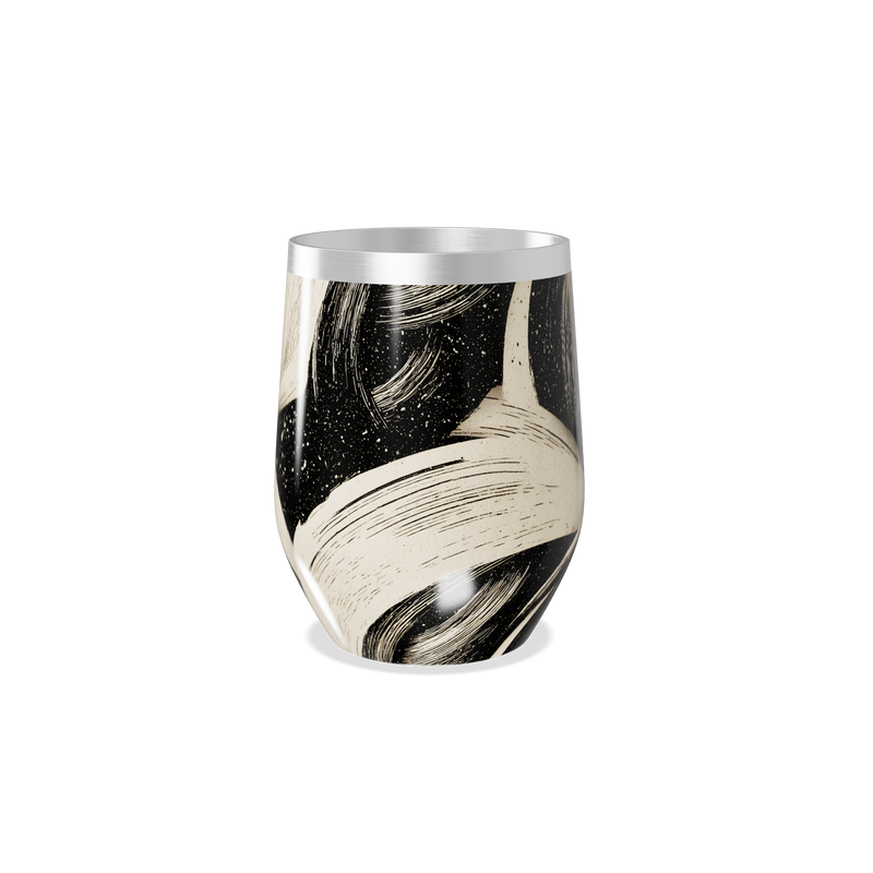 Copo Térmico Slim - Preto com Estampa Artística