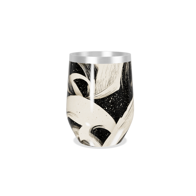 Copo Térmico Slim - Preto com Estampa Artística