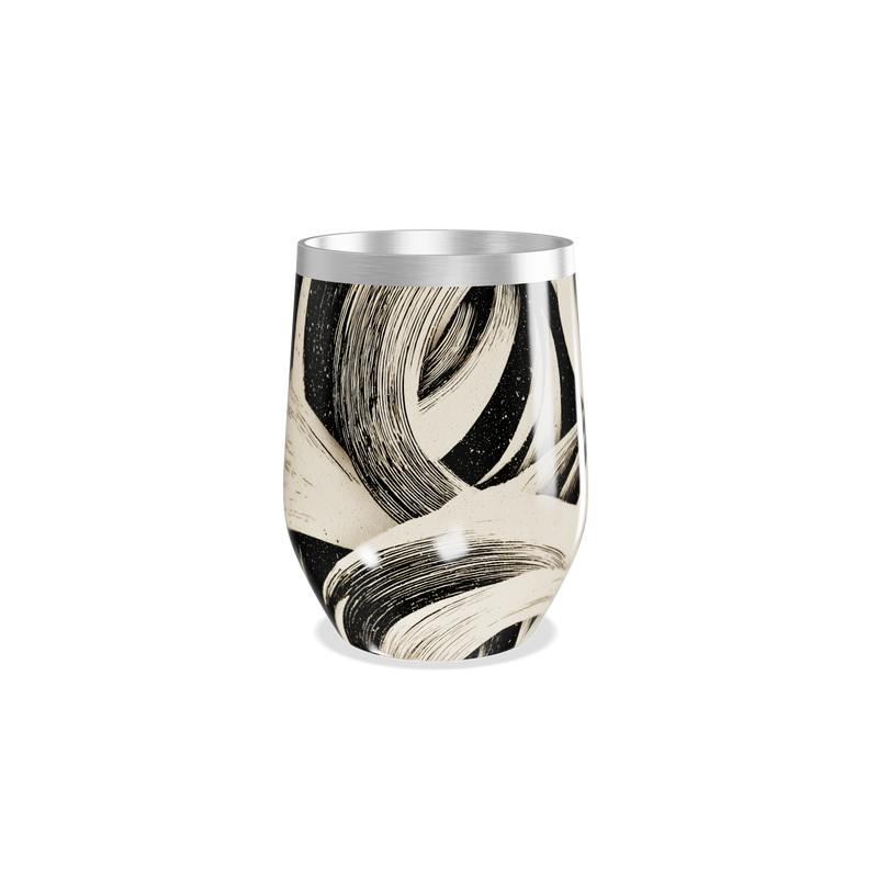 Copo Térmico Slim - Preto com Estampa Artística