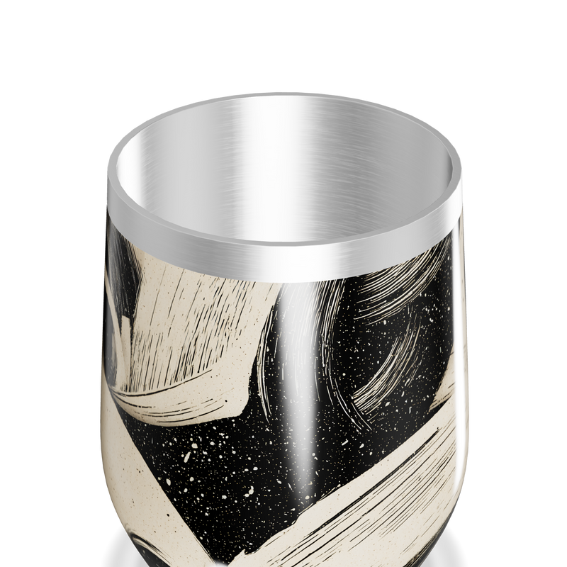 Copo Térmico Slim - Preto com Estampa Artística