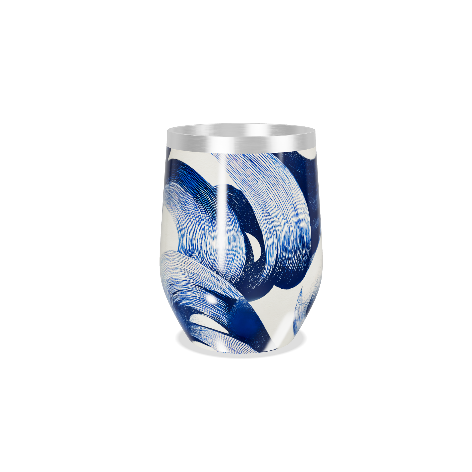 Copo Térmico Slim - Azul com Estampa Abstrata