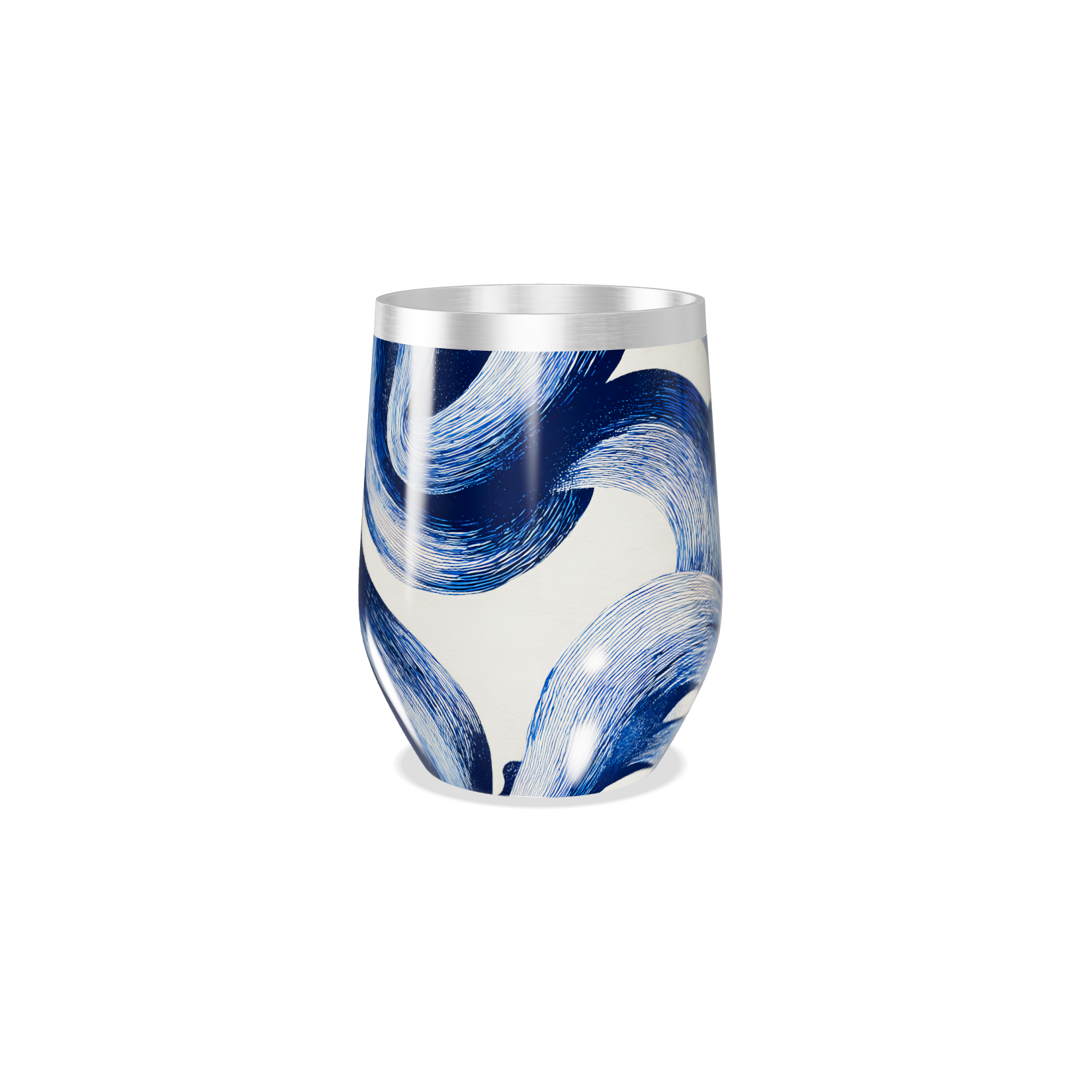 Copo Térmico Slim - Azul com Estampa Abstrata