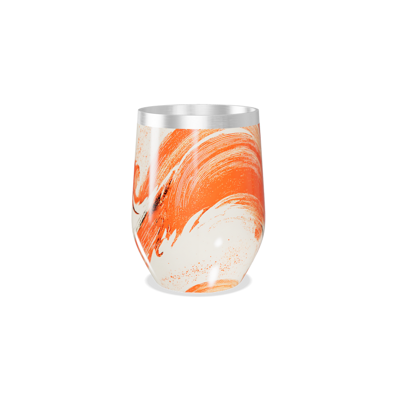 Copo Térmico Slim - Design Abstrato Laranja