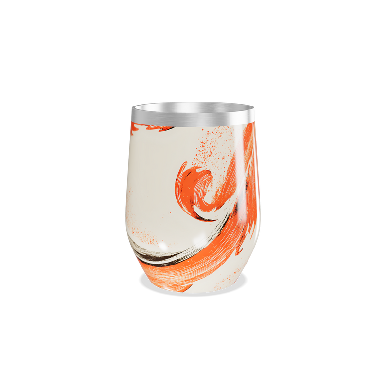 Copo Térmico Slim - Design Abstrato Laranja