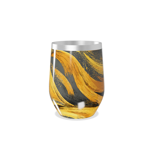 Copo Térmico Slim - Preto e Dourado Abstrato