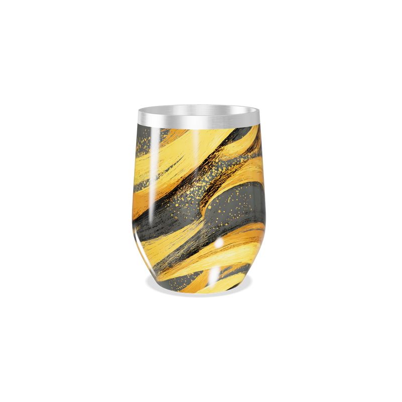 Copo Térmico Slim - Preto e Dourado Abstrato